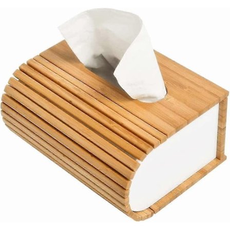 Bambufiber Tissue Box Omslag Premium Bambufiber Tissue Box Hållare Tålig Trä Tissue Box