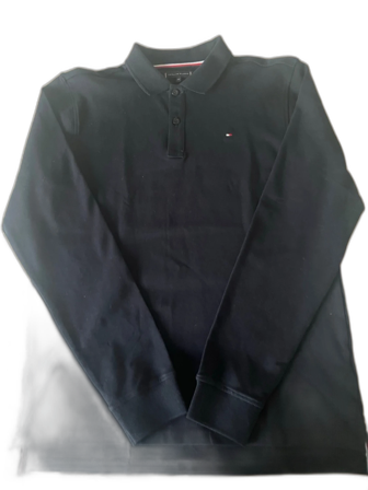 Marinblå långärmad piké Tommy Hilfiger