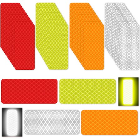 40 stk. selvklæbende refleksbånd, refleksbånd til cykeldekorationer, sikkerhedsmærkning refleksadvarselstape til bil/cykel/S