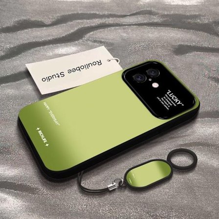 Premium gradient grønt Apple telefoncover med stort displayvindue, frostet finish, faldbestandigt.