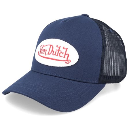 Von Dutch - Blå trucker Caps - Oval Patch Marine Navy Trucker @ Hatstore