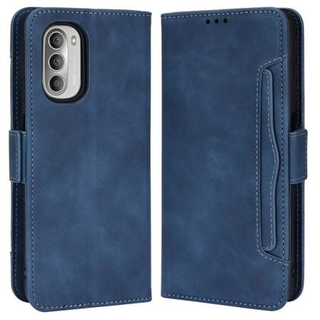 Skalo Moto G51 6-fack Plånboksfodral - Blå Blå