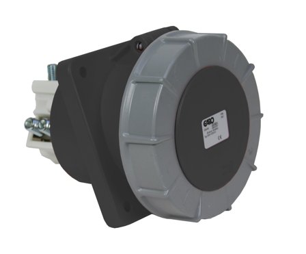 Garo UISV 3125-7 S Paneluttak IP67, 4-polet, 125 A, skrå Svart, 7 h, Stikkontakter & kabler