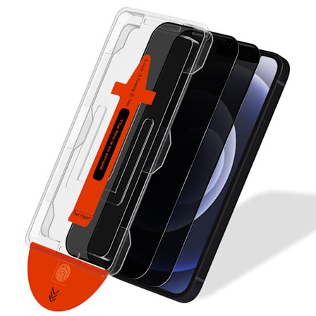 2-PACK Iphone 12 Privacy Skærmbeskytter - Hærdet Glas | [Automatisk Installation] - Boblefri