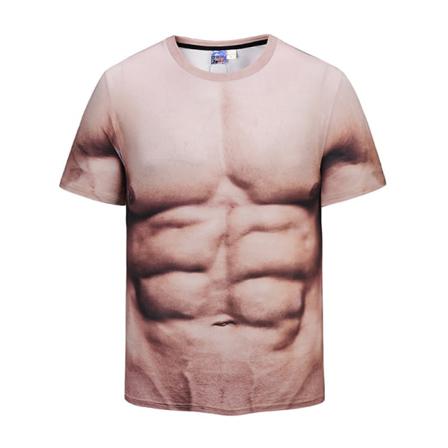Rolig 3d-muskeltryckt Printed T-shirt För Män Type4 Xl