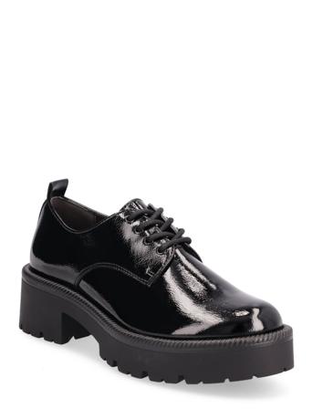 Woms Lace-Up Snörade Skor Låga Svart Tamaris