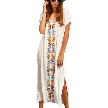 Broderet Maxi Kjole Kababa Strandkjole