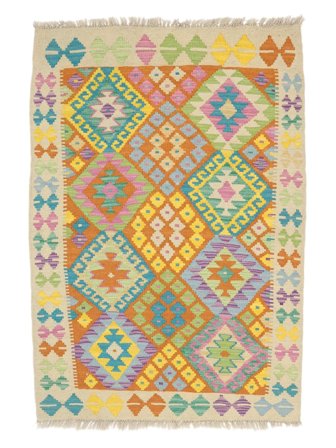 Handgewebt Kelim Afghan Old Stil 100X150 Wollteppich Klein