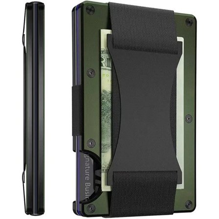 Mænds Slim Ridge Man Punge Mærke Luksus Aluminium Carbon RFID Metal Tasker Etui Carteira Masculina Kreditkort Holder