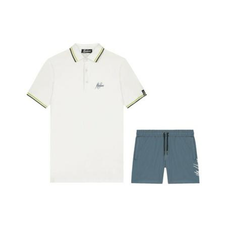 Malelions Signature Polo Zomersetje , Wit , Heren , Maat: M