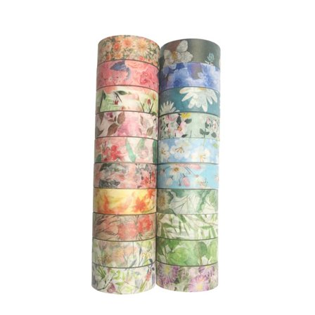 låda med 20 volymer blomguld band, diy dagbok set, fotoalbum kant dekorativt band