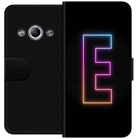 Kompatibel Tegnebogsetui til Samsung Galaxy Xcover 3 Minimalistisk neonbogstav E i lyse farver mod mørk baggrund i moderne og stilren design