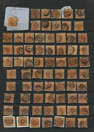 Danmark - Samling af 4sk. på 1 instickskort - Stemplet