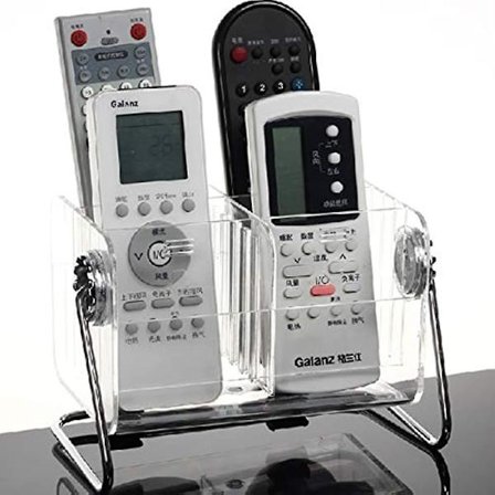 Genomskinlig fjärrkontrollhållare för skrivbordet - rymmer upp till 6 fjärrkontroller