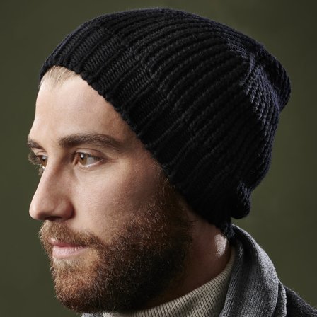 Gorro de lana de merino negro Keenan para hombres - Gorros de punto