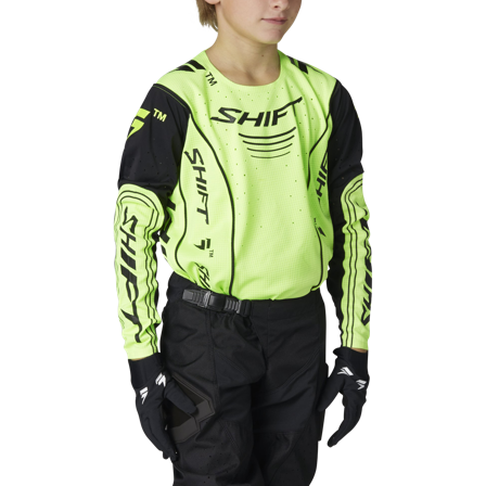 Maglia Cross Bambino Shift Blue Label Cuda Verde Fluo L