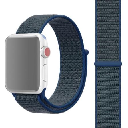 Nylon Armband Apple Watch 42/44/45 Sportloop Kardborreband Blå Blue