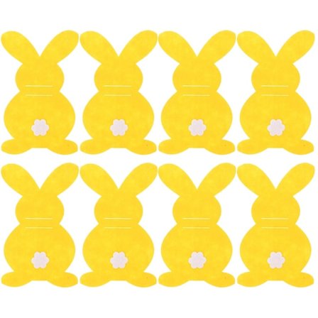 8 stk. Sølvtøjssæt Påskefest Sølvtøjspose Bestikholder Bestik Kaninlomme (16X10cm, Gul)