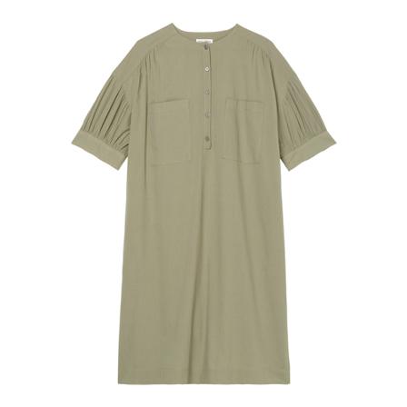 Marc O'Polo, Crinkle cotton midi dress Groen, Dames, Maat:XS