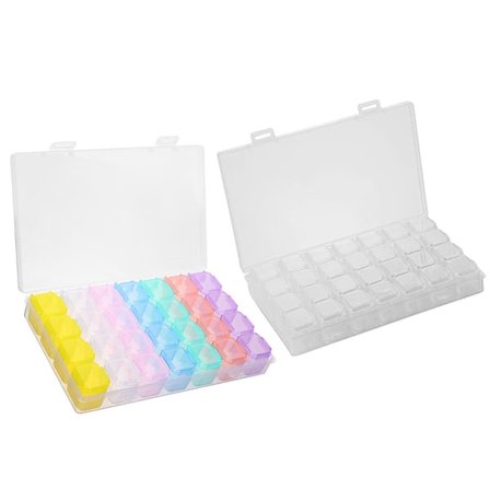 2 stk. smykkeskrin, neglecharm-arrangør, 28-gitter smykkeskrin-dekor