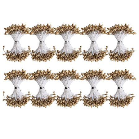 Perle Støvbærer Gylden Gips Simulering Dobbel Ende Kunstig Bukett Lagetilbehør (3mm(#6) 900)