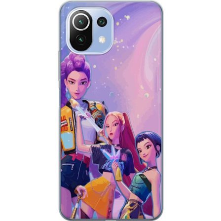 Kompatibelt Mobildeksel til Xiaomi 11 Lite 5G NE Futuristiske popdamer i neonfarger med magiske detaljer mot en drømmeaktig galaksebakgrunn
