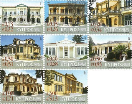 Cypern - Bygninger - Postfrisk sæt 8v