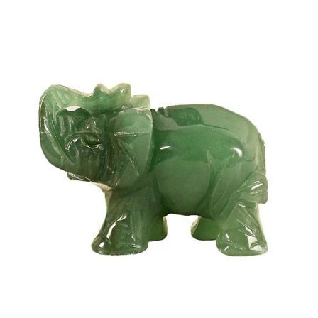 3,8 cm håndskåret kunstig grøn aventurin jade sten elefant statue dekoration