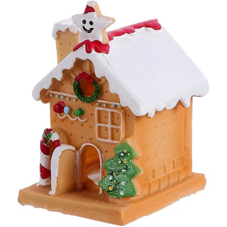 Jul Pepparkakshus Led Träglödande Julbyhus Nattlampor (gul)