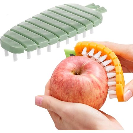 Bøyde Grønnsaksbørster, Fruktbørster, Potetbørster, Rengjøringsbørster for Grønnsaker og Frukt, Kjøkkenredskaper, Fjerne