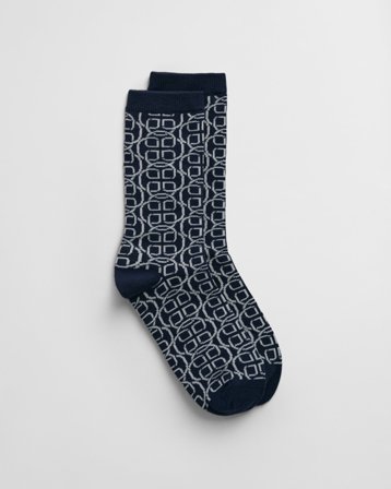 GANT Damen Monogram Socken (36-38) Marineblau