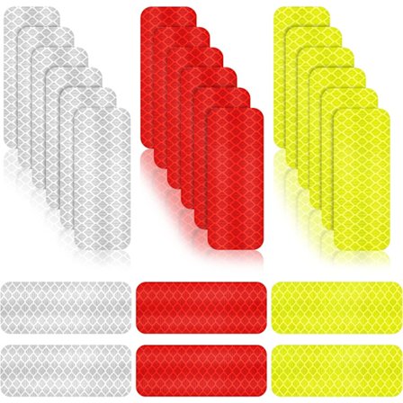 30 stk Refleks Advarsel Klistremerker Sikkerhets Refleks Klistremerker Natt Synlighet Klistremerker Vanntette Tape Klistremerker for Kjøretøy, 1.18 x 