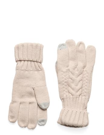 Kids Smartph Cable Knit Gloves Cream GAP
