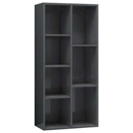 Vidaxl Bokhylla Grå Högglans 50x25x106 Cm Konstruerat Trä Grå