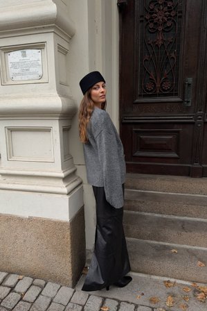 NA-KD Knitted Wool Blend Cardigan - Cardigans - Grå - L (EU 42-44)