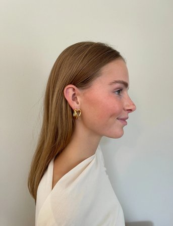 Jane Koenig Open Heart Hoop - Gold - ONE SIZE