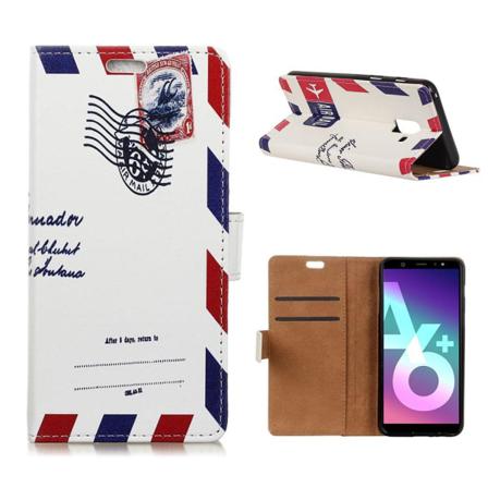 Samsung Galaxy A6 Plus Mobilfodral Pu Läder Skyddande Plånbo