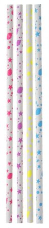 Sugrör av papp - stjärnor och ballonger 20-pack