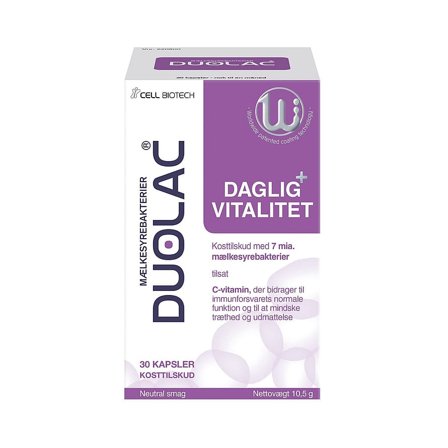 DUOLAC Daglig+ Vitalitet 30 stk, Helse & Madvarer, Kosttilskud, Immunforsvar