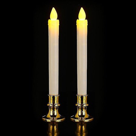 2 stk LED-lys Elektrisk Flammeløs Lys Gullbaser Dekor