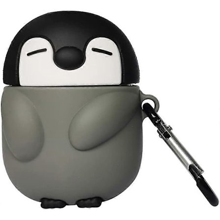 (605025) Kompatibelt med AirPods 1/2 Skal Pingvin, Barn Ungdomar Flickor Pojkar Kvinnor Skyddande Silikonskal för Pingvin AirPod Skal, Rolig Kawaii 