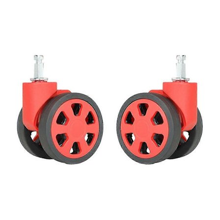 Slidstærke Erstatningshjul Universelle Støjsvage Hjul Alsidige Hjul 1 Par Til Bagage Glat Rulning & Let At Installere [DB] Rød