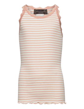 Silk Top W/ Lace T-shirts Sleeveless Multi/mønstret Rosemunde Kids*Betinget Tilbud