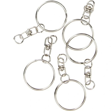 Nøkkelring med kjede - 80 stk, Metall, 25mm_tfrf
