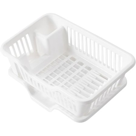 Oppvaskstativ Tørkestativ for Oppvask Kum Tørkestativ for Tallerkener Bestikkurv Redskapstørkestativ Oppvasksil Plastbeholder Bestikkorganisator