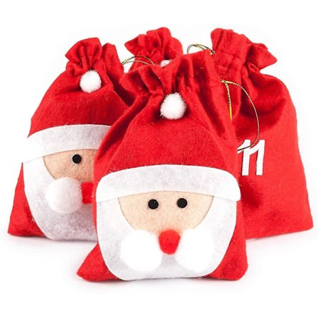 Julekalender Julenissen, 24 poser for fylling, julepynt