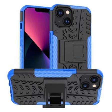 Anti-slip Iphone 14 Plus Hybridskal Med Stativ - Blå / Svart Tvåfärgad
