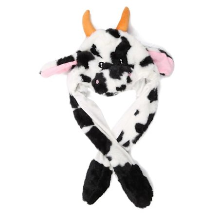 Ko Hat Med Bevægelige Ører Led Dyrehat Børn Øreklap Hoppende Ører Hat Lysende Floppy Øre Hat Plys Bomber Hat brun