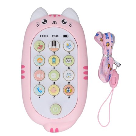 Baby Tanntelefon Leke med Musikklys for 1 År Gamle Jenter Gutter Rosa Gave