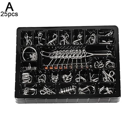 25/30/40stk Luban Lås Lærende Intellektuelle Legetøj Magisk Teaser Untie Wire Lock Metal Hjerne Nøgle Iq Trick Puslespil Legetøj Legetøj V7d3